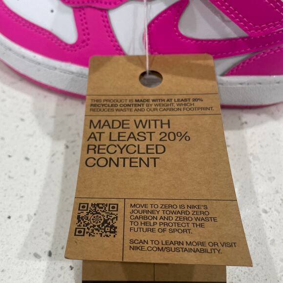 Nike Court Borough Low Recraft TD Size 9c New White/Pink Fuchsia DV5458 123 - Picture 8 of 8